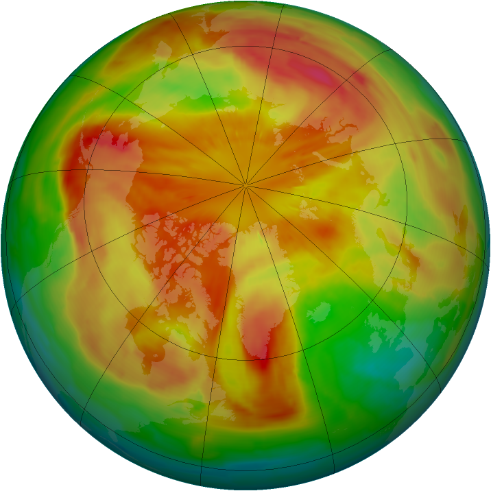 Arctic ozone map for 18 March 2009